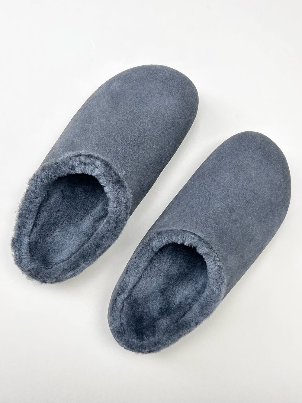 EMU Australia Plush Wool Lined Gray Genuine Suede Monch Slip-On Slippers SIZE 7